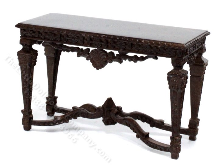 (image for) Miniature Carved Walnut Table