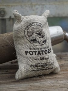 (image for) Miniature Sack of Irish Gold Potatoes for Dollhouses
