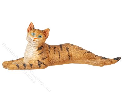 (image for) Miniature Stretched Tabby Cat for Dollhouses