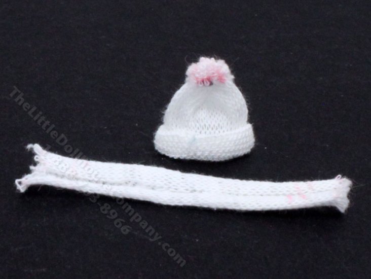(image for) Dollhouse Miniature Toque and Scarf - Pink