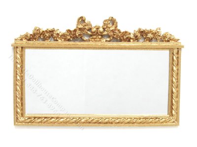 (image for) Miniature Gold-Framed Mirror with Floral Scroll Work