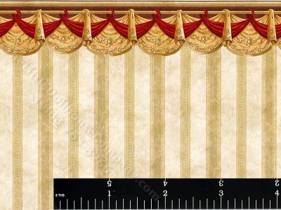 (image for) Beige Stripe Pattern Miniature Wallpaper for Dollhouses