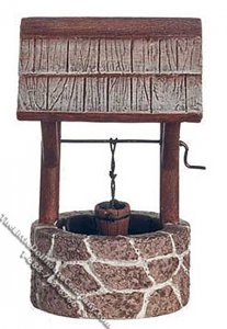 (image for) Dollhouse Scale Model Small Resin Fieldstone Wishing Well