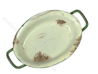 (image for) Miniature Beige Enamel Gratin Dish for Dollhouses