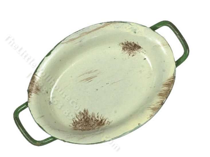 (image for) Miniature Beige Enamel Gratin Dish for Dollhouses