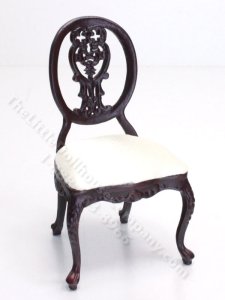 Miniature Mahogany Dining Chair with Upholstered Seat (image for) Miniature Mahogany Dining Chair with Upholstered Seat