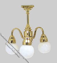 (image for) Miniature 1/2 Scale 12v Three Globe Chandelier for Dollhouses