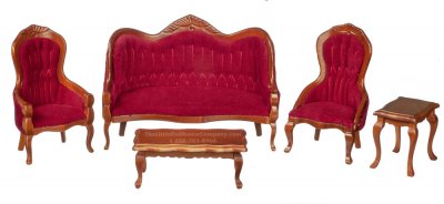 (image for) Miniature Walnut Victorian Living Room Set