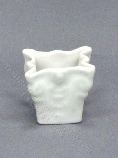 (image for) Miniature Wavy Porcelain Planter for Dollhouses