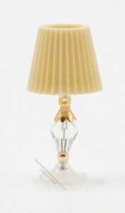 (image for) Miniature Crystal Table Lamp with Gold Trim For Dollhouses