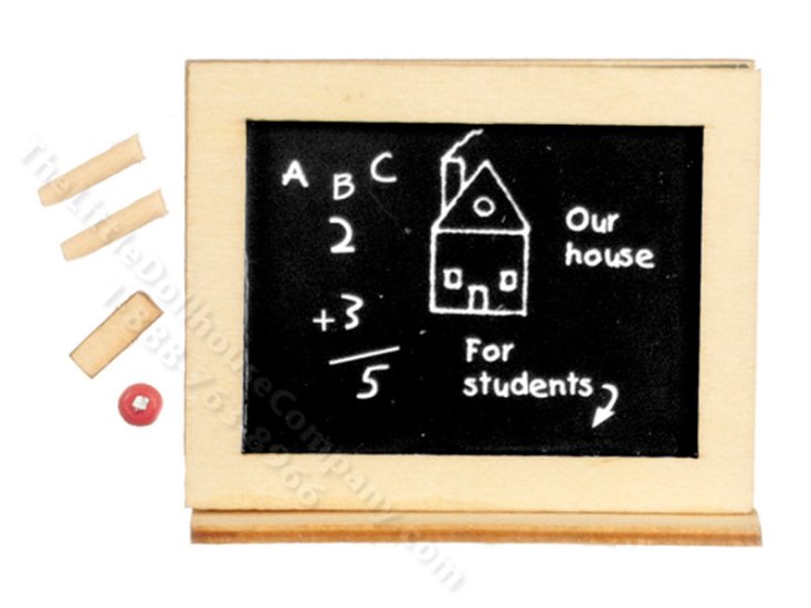 (image for) Miniature School Chalkboard Set for Dollhouses