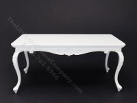 (image for) Miniature American Victorian 1840 Dining Table for Dollhouses - White