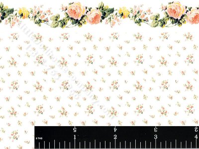 (image for) Dollhouse Scale Model Peach Floral Wallpaper