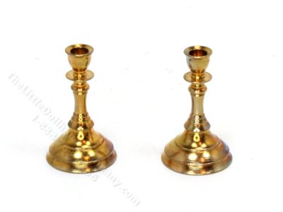 (image for) Miniature Brass Candlesticks for Dollhouses