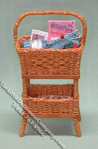(image for) Miniature Wicker Sewing Stand Kit for Dollhouses