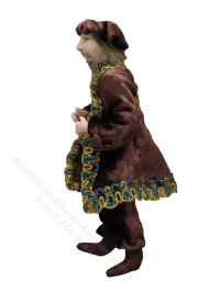 (image for) Miniature Handcrafted Vintage Tudor Man in Brown Velvet by Detta's Darling Dolls