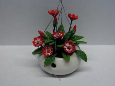 (image for) Miniature Hanging Red Flower For Dollhouses