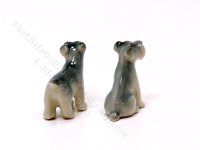 (image for) Miniature 1/2 Scale Porcelain Schnauzer Dog for Dollhouses