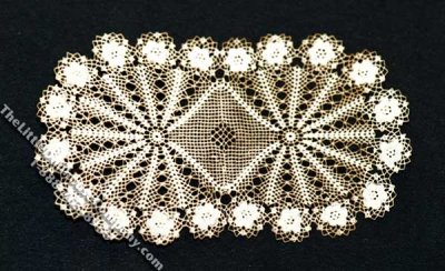 (image for) Miniature Large Oval Laser Cut Doily for Dollhouses
