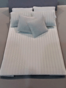(image for) Miniature Double White on White Striped Bedding Set