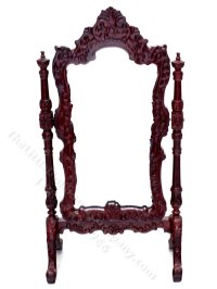 (image for) Miniature Mahogany Carved Cheval Mirror for Dollhouses
