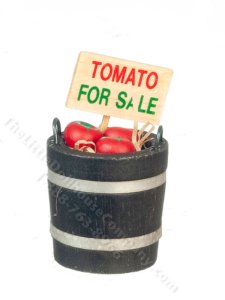 (image for) Miniature Barrel of Tomatoes for Dollhouses