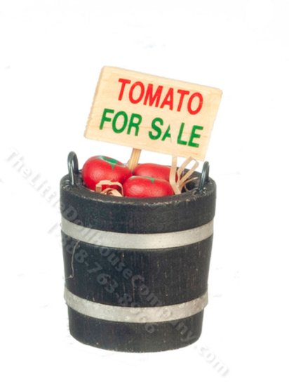 (image for) Miniature Barrel of Tomatoes for Dollhouses