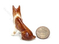 (image for) Miniature Porcelain Rough Collie Lassie Dog Figurine for Dollhouses