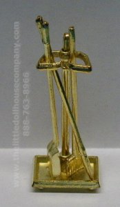 (image for) Miniature Set of Fireplace Tools for Dollhouses