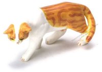(image for) Dollhouse Scale Model Orange Cat Walking