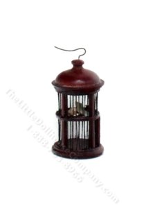 (image for) Miniature Handmade Wooden Birdcage for Dollhouses