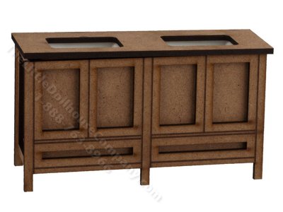 (image for) Miniature Hanna Double Vanity Kit for Dollhouses