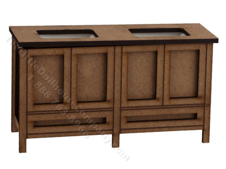 (image for) Miniature Hanna Double Vanity Kit for Dollhouses
