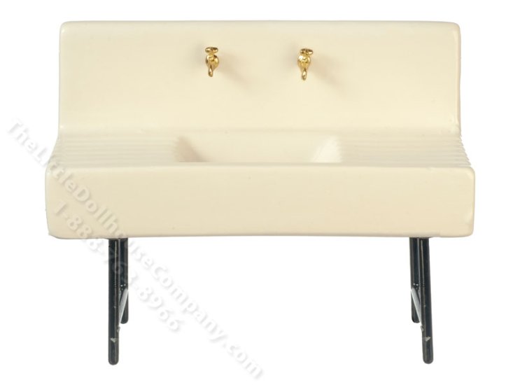 (image for) Dollhouse Scale Model Replica 1920's Sink w/Black Legs Kit
