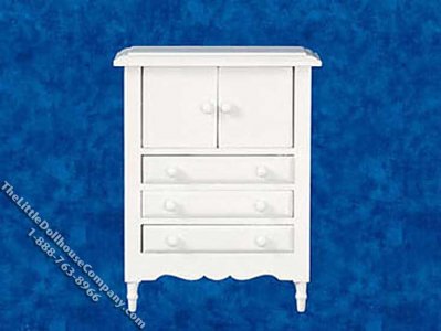 (image for) Miniature White Dresser for Dollhouses