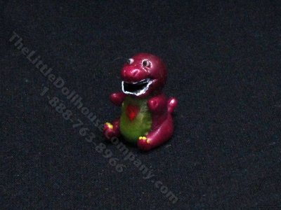 (image for) Miniature Barney the Dinosaur Figurine for Dollhouses