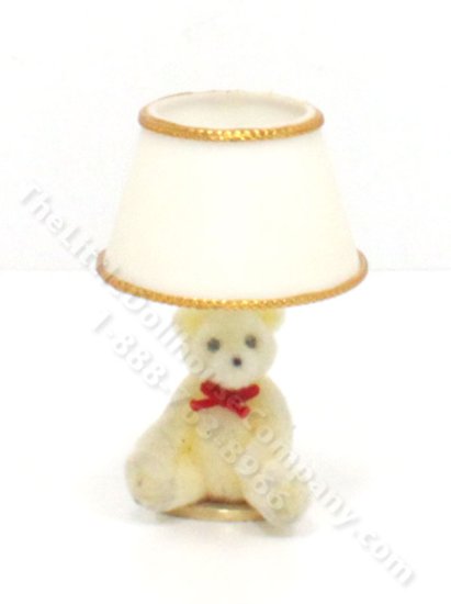 (image for) Vintage Miniature Teddy Bear Lamp for Dollhouses