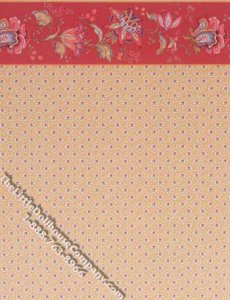 (image for) Red Dot Jacobean Pattern Miniature Wallpaper for Dollhouses