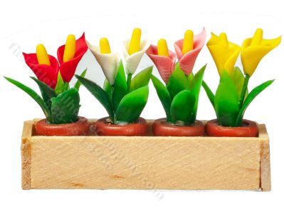(image for) Natural Window Box with Lilies for Dollhouses