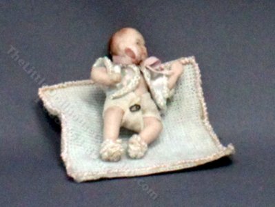 (image for) Miniature 1/2 Scale Baby Doll & Blanket Swallow Hill Miniatures