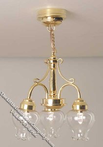 (image for) Miniature Battery Operated Second Ave. 3-Arm Chandelier - Clear