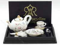 (image for) Miniature Floral Pattern Single Tea Set