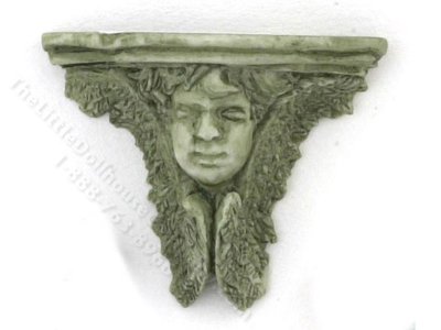 (image for) Miniature Cherub Bracket for Dollhouses - Green (2pc)