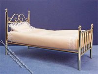 (image for) Miniature Single Brass Bed for Dollhouses