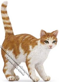 (image for) Dollhouse Scale Model Orange & White Striped Cat