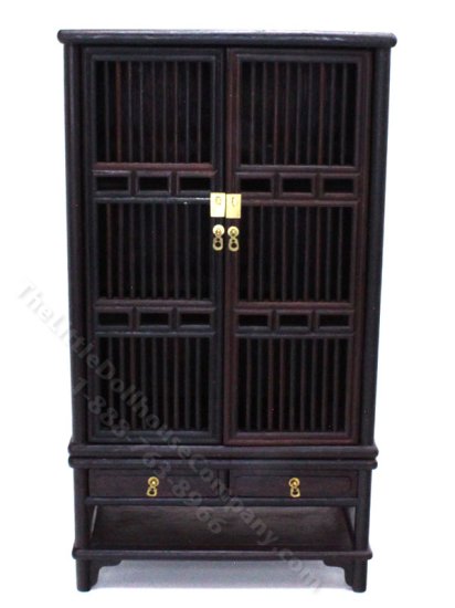 (image for) Miniature Handmade Rosewood Ming Bookcase for Dollhouses