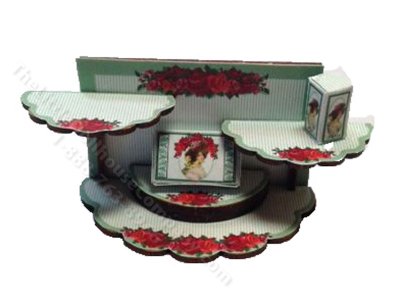 (image for) Miniature Green Perfume Shelf Decorator Sheet for Dollhouses