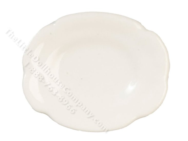 (image for) Miniature Oval Ceramic Plate for Dollhouses