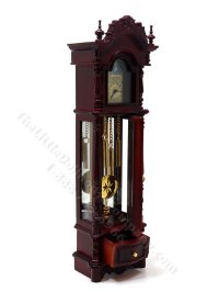 (image for) Miniature Mahogany Battery Operated Chippendale Revival Clock