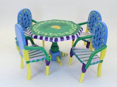 (image for) Eye Candy Table and 4 Chairs, Green Banana Theme